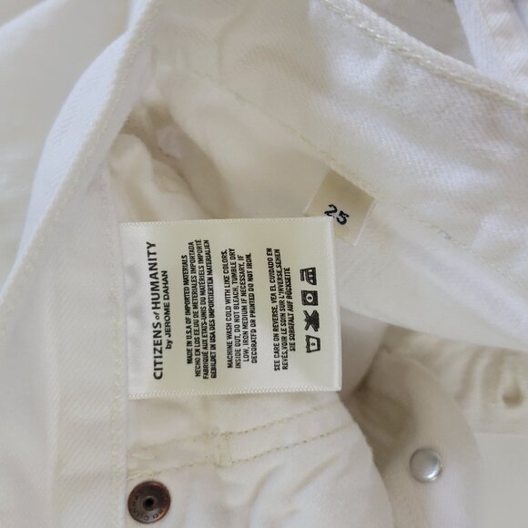 COH Liya High Rise Classic Fit Crop Jean in Distressed Selvedge White - Picture 13 of 16